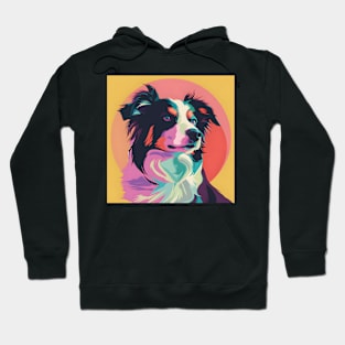 Retro Border Collie: Pastel Pup Revival Hoodie